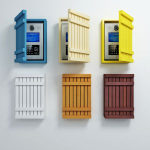 Decorative Box Cover Hole Wall Door Bell Real Wood Speak Door Entrance Blind Modern Simple Style Customizable Painted Finish