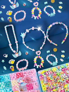 Children String Beads Necklace Jewelry String Beads Girls Handmade DIY Material Kit Girl Educational Bracelet Toy