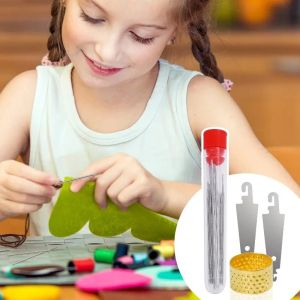 Stainless Steel Large Eye Sewing Needle Set With Threader And Storage Tube For Home Sewing Mending Embroidery DIY Crafts