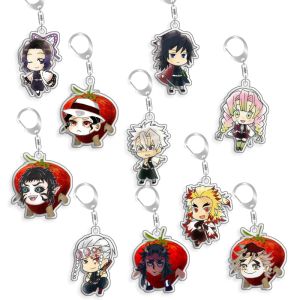 Bandai | For Demon Slayer Kokushibo Douma Tomioka Giyuu Rengoku Kyojuro Acrylic Selfmade Cartoon Anime Keychain Pendant Toy Gift 5cm