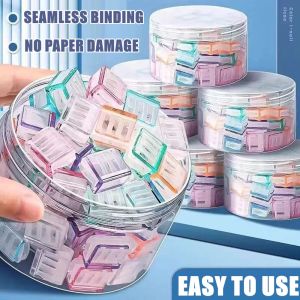 50pcs Mini Color Paper Clip Candy Transparent Metal Bookmarks File Index Page Holder Clamp Office School  Paper Creative Fixed Clip Transparent Candy Color Push-pull Clip Student Notebook Information Office File Storage Folder
