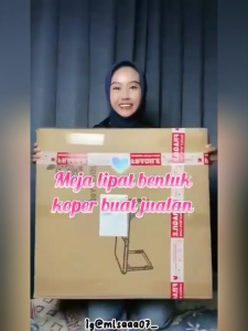 Meja Makan Lipat Meja Lipat portable Meja Koper Meja serbaguna hitam Tinggi bisa diseusiakan (Surabaya)