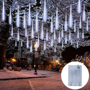 1 PC 30 ซม.ฝนดาวตก LED String ไฟแบตเตอรี่ AA 8 หลอด FALLING Raindrop ไฟ Fairy สวนห้องนอนตกแต่งคริสต์มาส