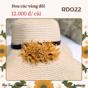 Hoa Cúc Vàng Đôi RD022 -Trang Trí túi ví nón mũ cài kẹp tóc thủ công
