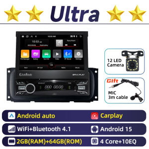 For Jeep Grand Cherokee WJ 1999-2004 7" Telescopic Screen Android 1 Din Car Stereo CarPlay Multimedia Radio Head Unit Autoradio