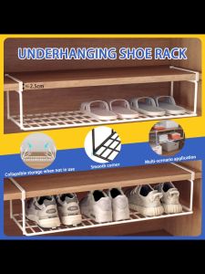 Bottom Hanging Shoe Rack Household Space Saving Cabinets Wardrobes Multi-scene Application多功能分层下挂式鞋架
