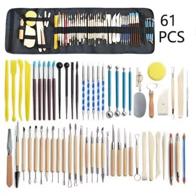 Pottery Clay Sculpting Tools Kit 8-61 Pcs/Set Ceramic Wax Clays Carving Tools for Art Craft Pottery Sculpting Modeling Tool Set
