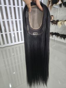 แผ่นปิดผมบาง ทอปเปอร์ผมแท้ ขอบเนียน ผมยาวหนาเท่าวิกผม ขนาดฐาน6×7นิ้ว ผมยาว22-23นิ้ว