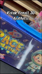 Kotak Pensil Besar 3D 2 Tingkat Dengan Kode Kunci dan Kaca