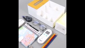 Tempat Tisu Rak Kayu Plastik / Kotak Tissue Box Elegan Model Organizer Make Up