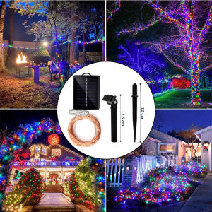 42M/137.8ft 400LED outdoor solar light LED copper wire string light waterproof Christmas decoration light curtain light fairy lights suitable for courtyard XMAS camping wedding party