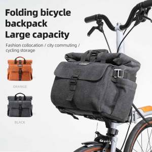 ROCKBROS Folding Bike Front Bag 11L Large Capacity Multifunctional Cycling Backpack Wear Resistant Travel Bag