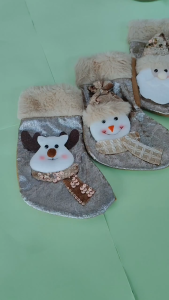 3D Cute Mini Christmas Hanging Stocking Socks Holiday Design Christmas Tree Ornaments Candy Socks Decoration