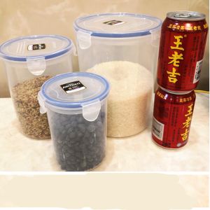 High Transparent Fresh-Keeping Container Cup Storage Bucket Coarse Cereals Food Cup Microwave Buckle round Plastic Cup Large Seal Ring