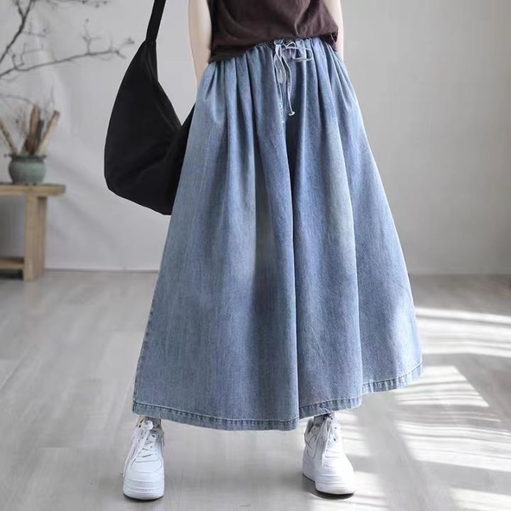 Loose Wide-Leg Pants Women 2024 New Autumn Retro Cotton Distressed ...