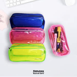 Namubay - Kotak Pensil Transparant Penutup Resleting