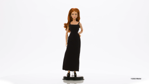 Barbie Basics Signature Collector Doll Model 04 with Red Curly Hair Black Dress & Platform Heels Posable Body