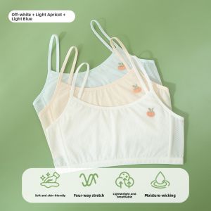 miiow | Catwoman Childrens Summer Thin Underwear Girls Bra Development Stage Primary School Students Anti-Bulge Vest Nylon Fabric