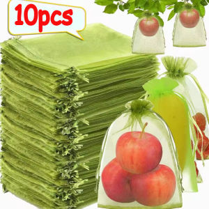 Polocat 10pcs Fruit Protection Bag Anti-Birds Plant Bag Strawberry Grape Fruit Grow Mesh Bags Vegetable Netting Cover Garden Tools