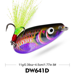 PROBEROS Metal VIB Spinner Spoon Lures Với Móc Lông Vũ Và Mồi Giả Cứng Có Kim Tuyến Để Câu Cá Ở Sông Biển Hồ