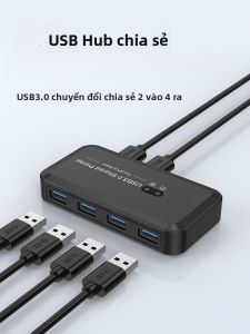 Earise | USB 3.0 Sharing Device Two In Four Out Mouse Keyboard Multi-Interface Adapter Converter Splitter For Two Computers Sharing U Disk