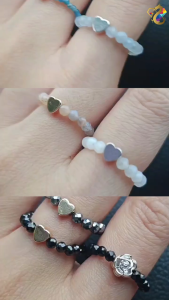 Faceted Beaded with Silver Gold Charm Rings (7 Types to Choose)