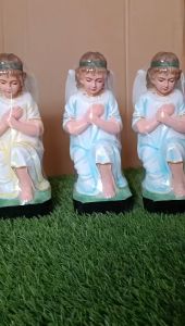 Cặp tượng Thiên thần chầu công giáo mini 25cm dễ thương - quà tặng công giáo - nhựa composite