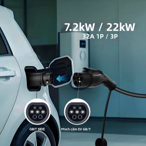 Bộ Chuyển Đổi Sạc Kolanky GBT Sang Type 2 EV 32A 7.2KW Bộ Sạc Gia Đình IEC 62169 Tương Thích Với Xe Điện Ổ Cắm EU