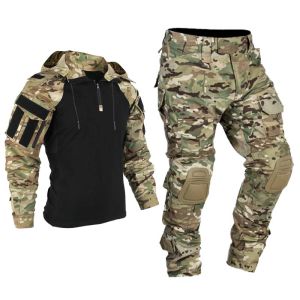 Tactical Uniform Milit Outdoor Camo Suits Combat Shirts Cargo Pants +pads Trainning Sets Airsoft Paintball Hunting Clothes