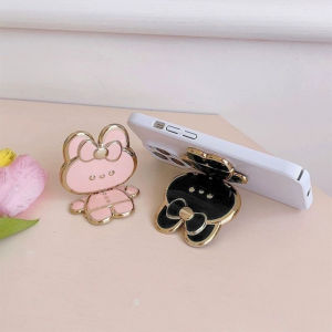 RLG Cartoon Rabbit Makeup Mirror Wanita Portabel Rotating Bracket Lucu Pemegang Ponsel