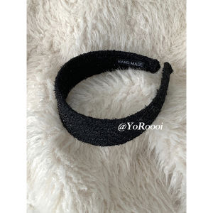 Yoroooi Bloggers Same Style Classic Style Plaid Wide Edge High Skull Top Elegant Headband Easiest for Match Plain Practical Hair Accessories