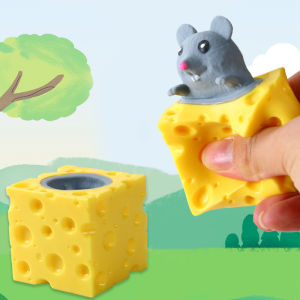 【Free Shipping】Stress-relieving Pet Cheese Pop-up Mouse Pinch Fun Stress Ball Vent Squirrel Cup Prank Toy