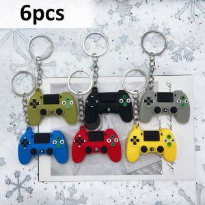 6 Cái Móc Khóa Điều Khiển Trò Chơi Mô Phỏng Mini Nhẹ Nhàng Mặt Dây Cao Su Dễ Thương Phụ Kiện Trang Trí Túi Xách