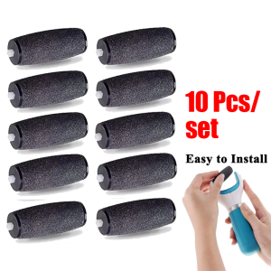 Kemei | 10 Pcs Foot Care Tool Heads Pedi Hard Skin Remover Refills Replacement Rollers For Scholls File