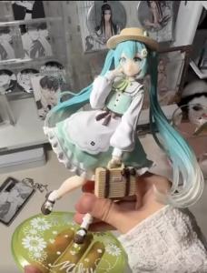 Bandai | 20cm Hatsune Miku Fashion Desktop Cute Handmade Rural Style PVC Movable Doll Model Toys Exquisite Ornamental Gift