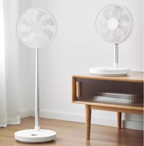 【Japan Olayks】Remote Control Folding Frequency Conversion Energy-Saving Fan Floor Vertical Electric Fan Household Quiet Telescopic Air Tracing Fan Compact Space Saving