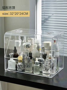 กล่องเก็บเครื่องสำอางอะคริลิก กันฝุ่น ชั้นวางเครื่องสำอางบนโต๊ะครีมบำรุงผิว กล่องเก็บของสำหรับโต๊ะแต่งหน้า ชั้นวางเครื่องสำอาง