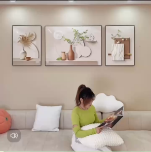 Tranh Treo Tường Lo Hoa Cây Xanh Tươi Mát/ Tranh In Uv 5D/ Tranh Treo Phòng Khách/ Phòng Ngủ/ Tranh Tráng Gương/ Tranh Decor Phòng