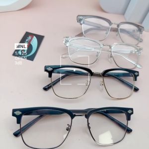 NV7 [có độ cận ] gọng kính cận nửa viền  đang vuông vừa thời trang cho nam nữ nhận làm cận viễn loạn theo yêu cầu