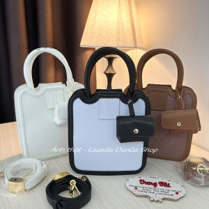 [Chuẩn hãng] Túi quai xách nữ đi chơi đi tiệc đeo chéo size 19 form đứng chất da trơn mịn kèm túi mini (full màu).banh qui