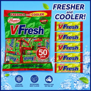 Columbia VFresh Winter Cool Gum – 50 Pieces Fresh Mint Flavor (Multiple Packs Option)
