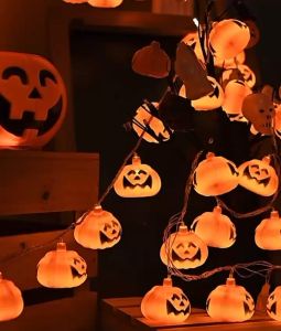 🎃พร้อมส่ง👻สายไฟ สายไฟหิ่งห้อย โคมไฟฟักทองฮาโลวีน 2M LED 10 ดวง สําหรับแขวนตกแต่งปาร์ตี้ฮาโลวีน อุปกรณ์ตกแต่ง