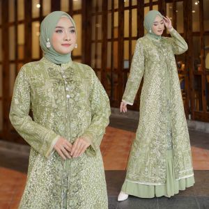 terbaru gamis cardiga/ gamis outer 2 pc / gamis pesta premium