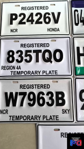 MOTORCYCLE TEMPORARY LTO NEW SIZE PLATE STANDARD DESIGN