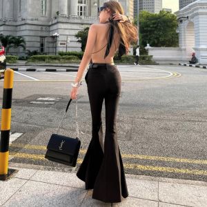 High Waist Bell Bottom Pants Womens Slim Fit Casual Hot Girl Solid Color Summer New Arrival Ladies Premium Fashion Trousers