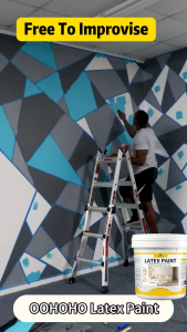 Indoor Outdoor Latex Wall Paint A+ Eco Odorless Quick Dry Anti Mold Crack Resistant High Coverage Scrubbable Wall Coating for Old Wall Rental House Home Renovation