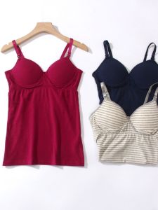 Japanese Style Pure Cotton No-Need-To-Wear V-Neck Nursing Bra Maternity One-Piece Breastfeeding Vest for Pregnant Women