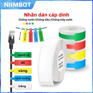 NIIMBOT Tự Dính Cáp Nhãn Chống Thấm Nước Miếng Dán Giấy Màu Cho D110 D101 D11 Máy In Nhiệt Văn Phòng Nhà Thẻ In