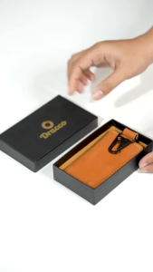 Dracco gantungan kunci kulit asli coklat kendaraan mobil motor sarung dompet kunci STNK