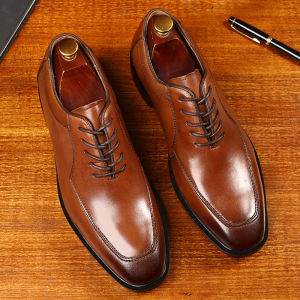 CHMOZYF Mens Shoes Black Leather Formal Shoes for Men Oxfords Male Wedding Party Office Business Shoe Man